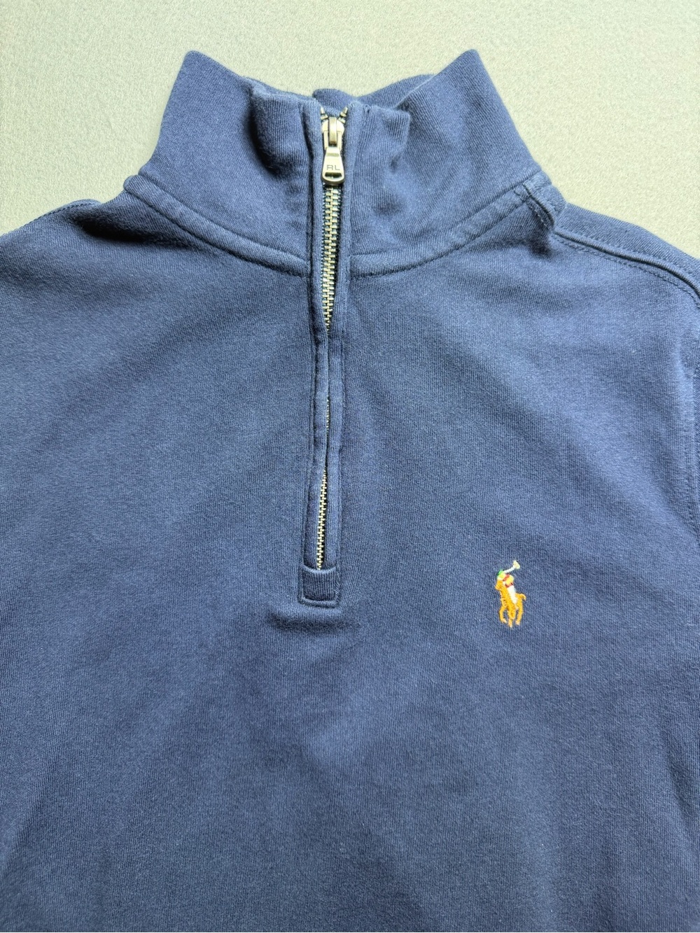 Boys Polo Ralph Lauren Half Zip Solid Blue Cotton Pullover Shirt Size S/P(8) - Picture 3 of 10